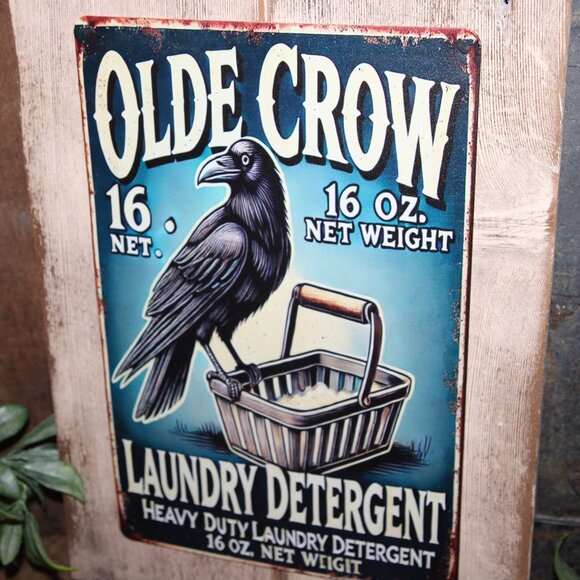 NEW Rustic Farmhouse OLDE CROW Laundry Detergent Advertisement Wall Decor Sign - Picture 2 of 4